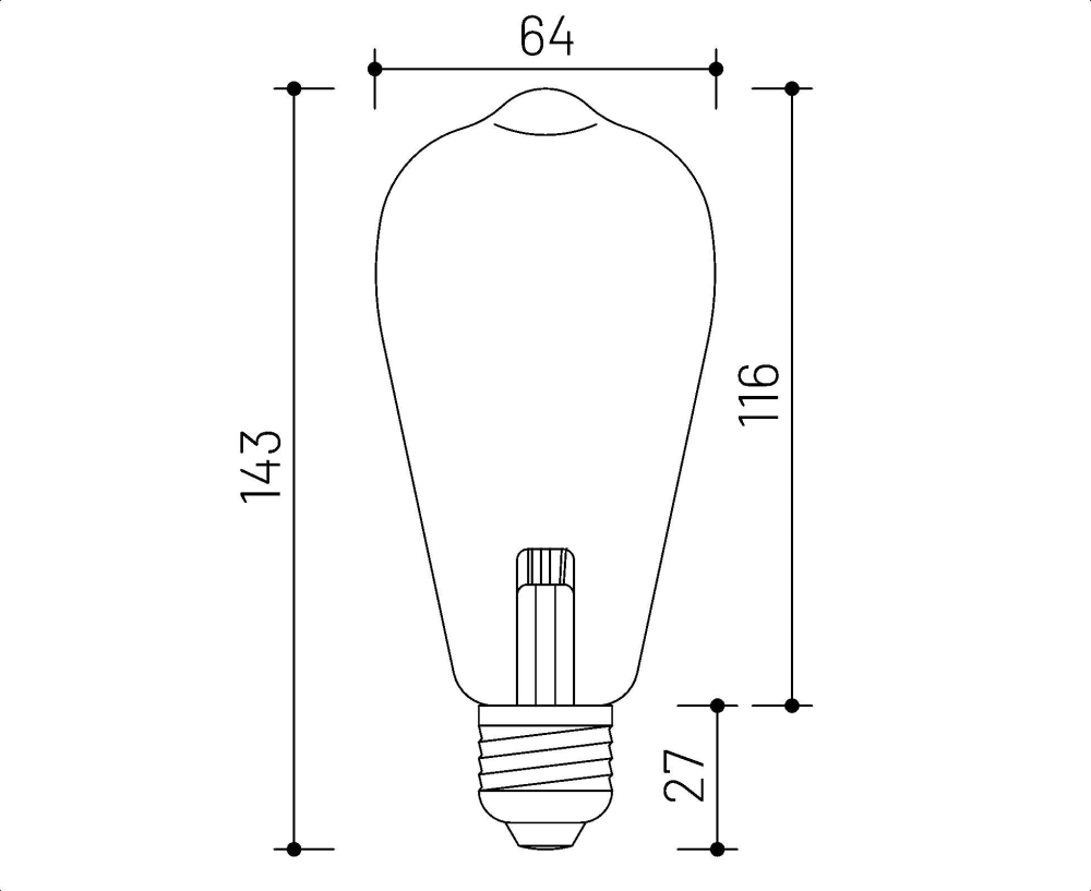 MLX LED Lampe ST64 dimmbar