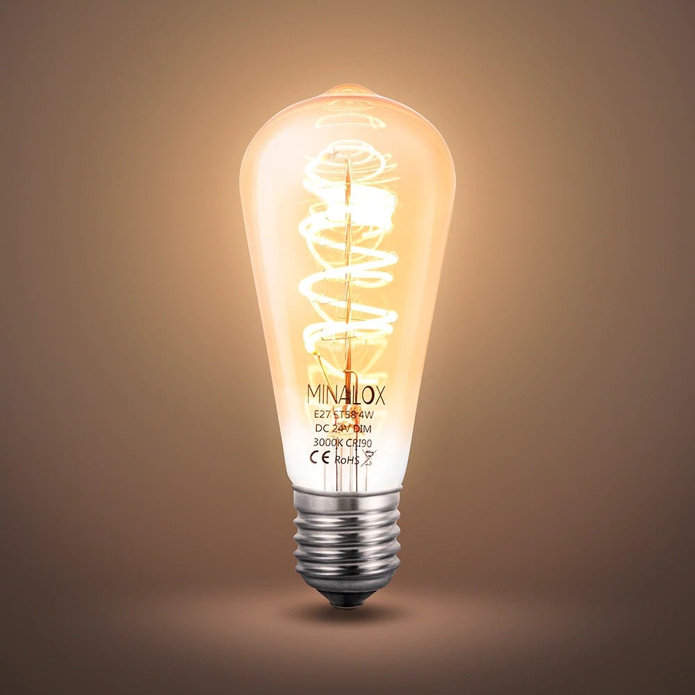 MINALOX LED Lampe ST58FSG / E27 / 4W / 24V / 3000K