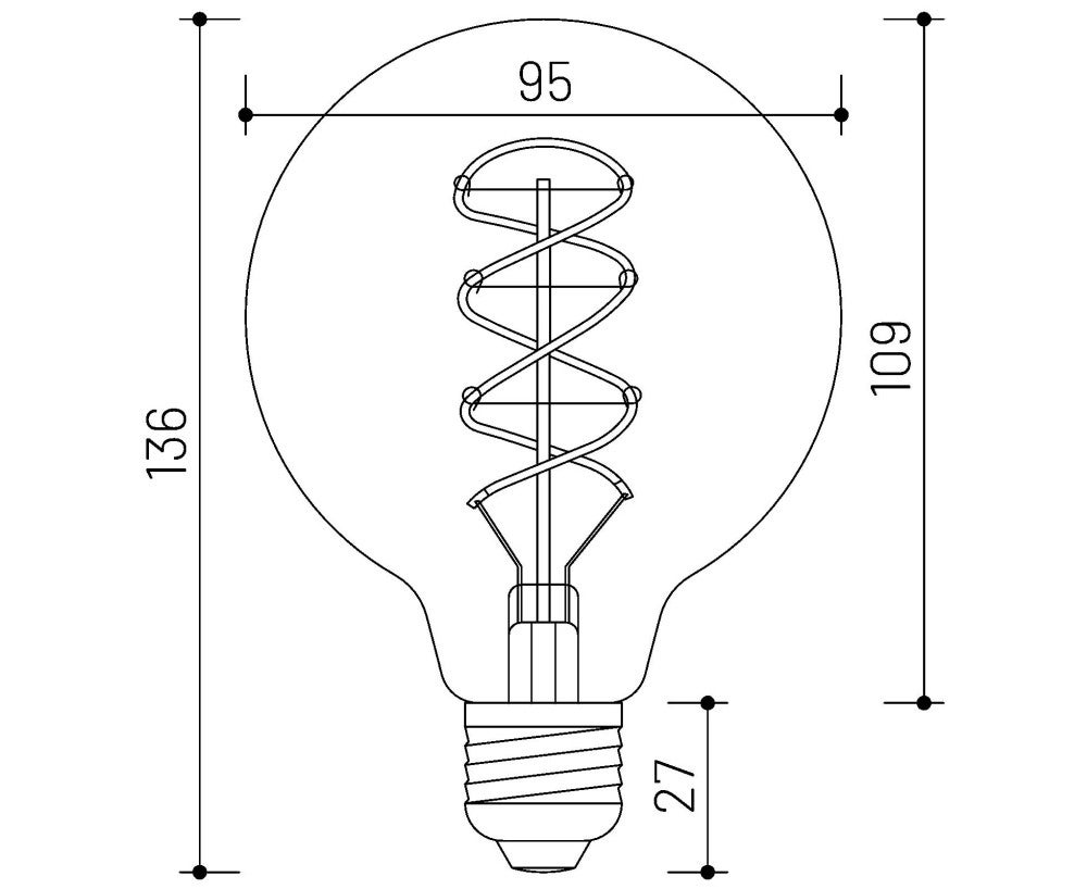 MINALOX LED Lampe G95FSG / E27 / 4W / 24V / 3000K