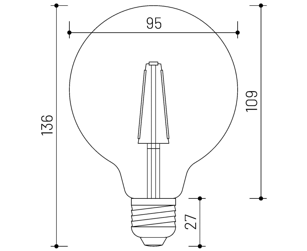 MLX LED Lampe G95 dimmbar