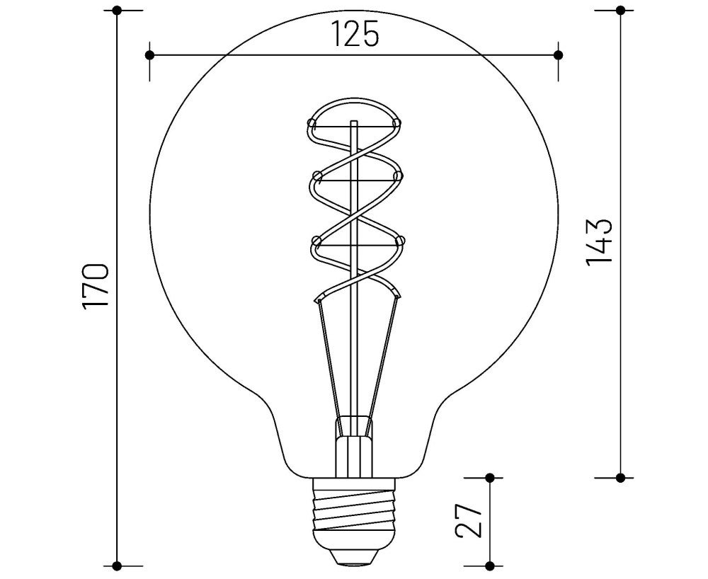 MINALOX LED Lampe G125FSG / E27 / 4W / 24V / 3000K