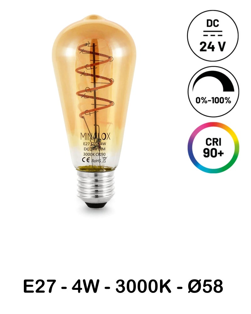 MLX LED Lampe ST58 FSG dimmbar