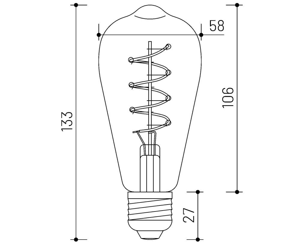 MINALOX LED Lampe ST58FSG / E27 / 4W / 24V / 3000K